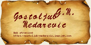 Gostoljub Medarević vizit kartica